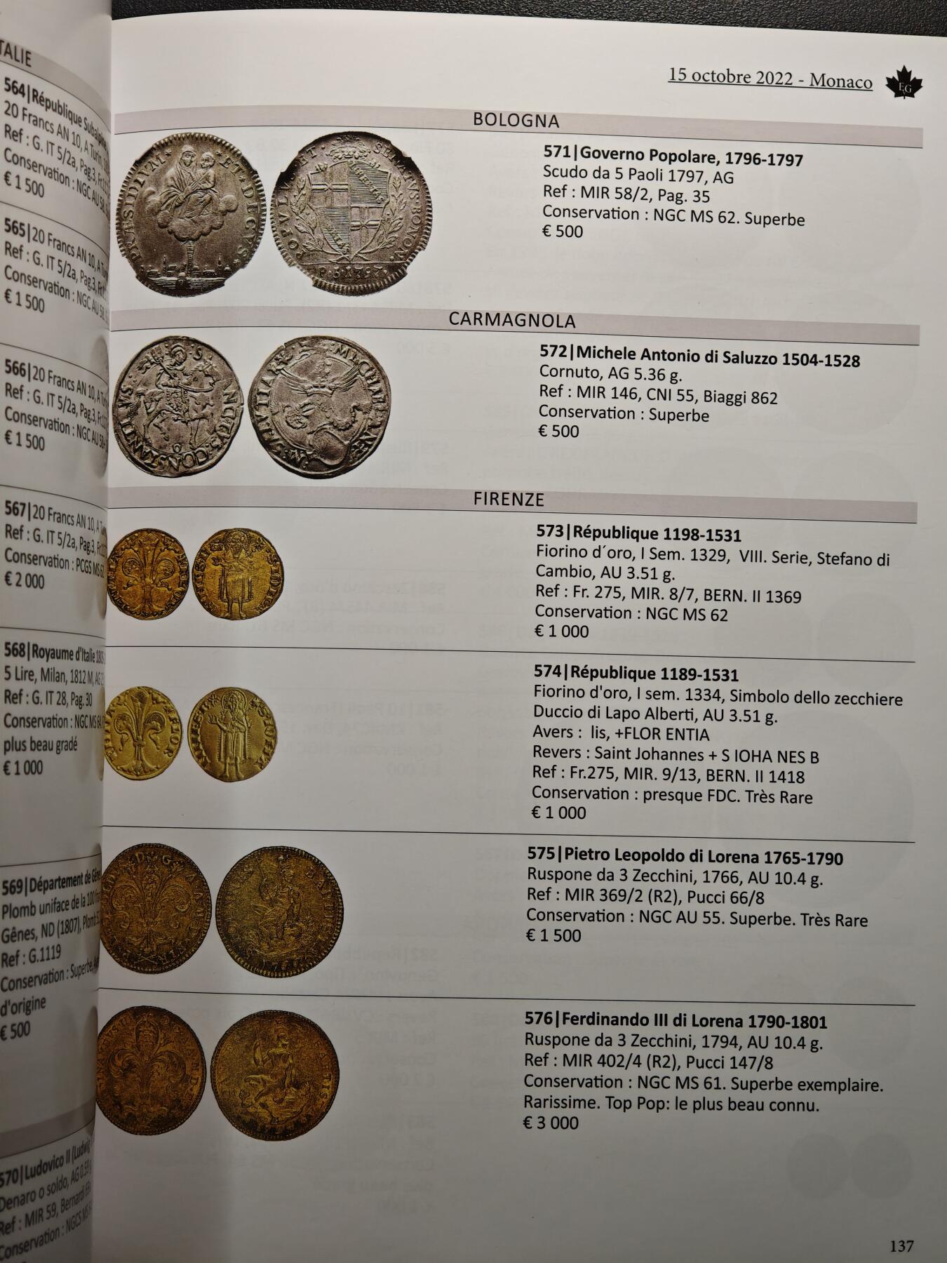 【德藏】世界币章拍卖第159期(元旦专场拍卖) 2022年 MONACO钱币拍卖会图录 全彩铜板纸印刷 全书约224页