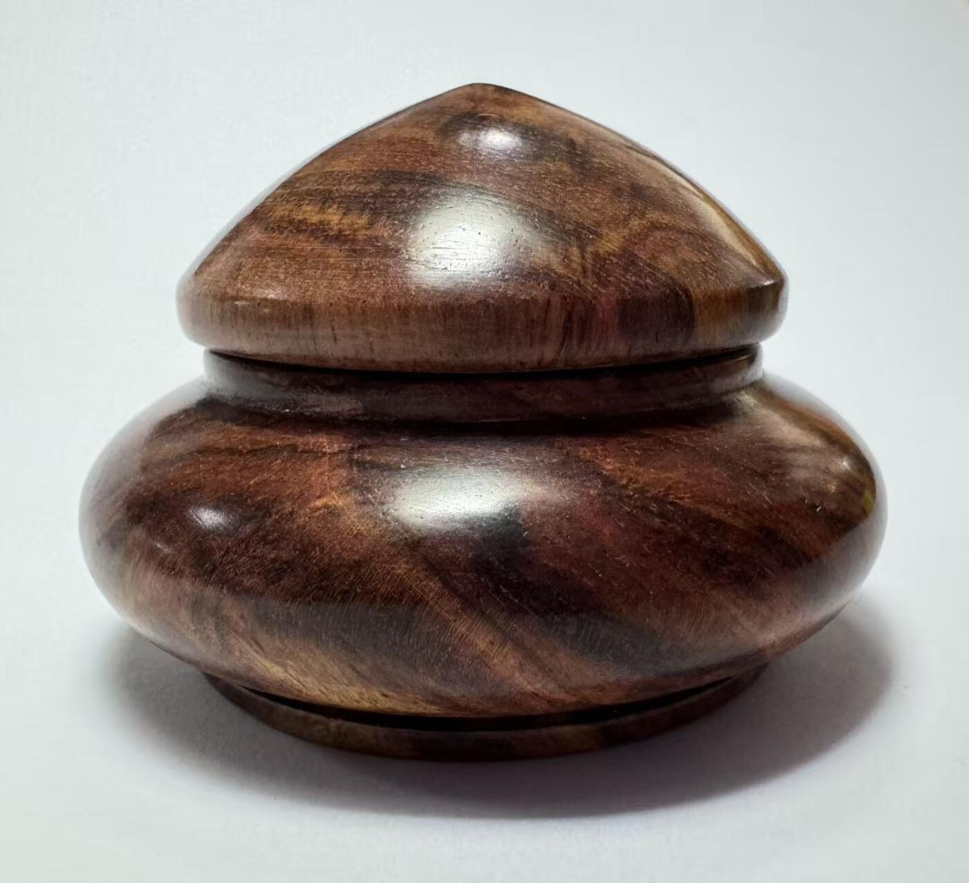 零元拍：海南黄花梨 手把件 品香罐，尺寸约：4×5.8CM 壶