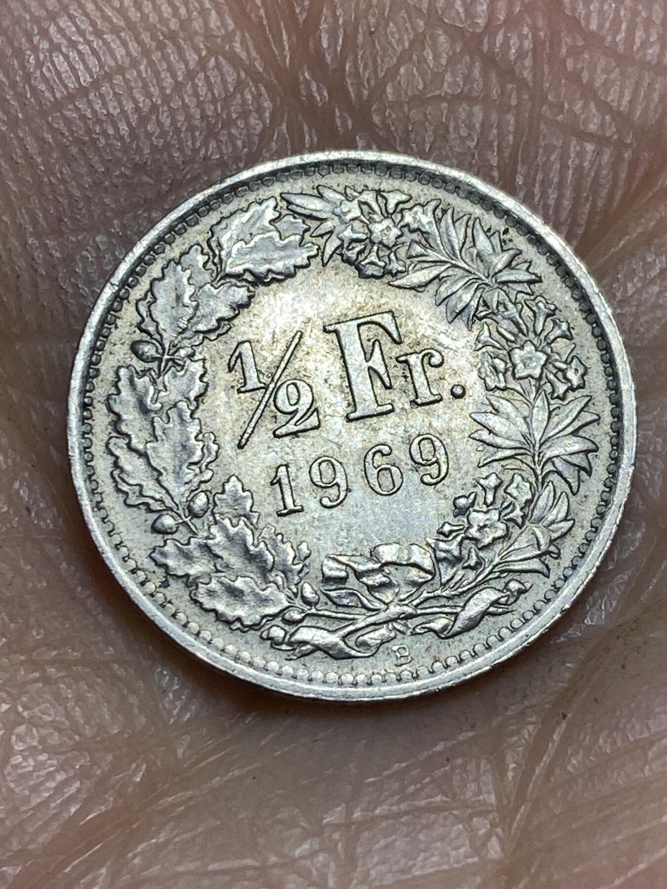 2026年第一场(总第一百七十场）外国好品散币场(免佣金) 瑞士🇨🇭1969年1/2法郎(第三版，B标伯尔尼造)