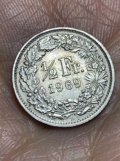 2026年第一场(总第一百七十场）外国好品散币场(免佣金) - 瑞士🇨🇭1969年1/2法郎(第三版，B标伯尔尼造)