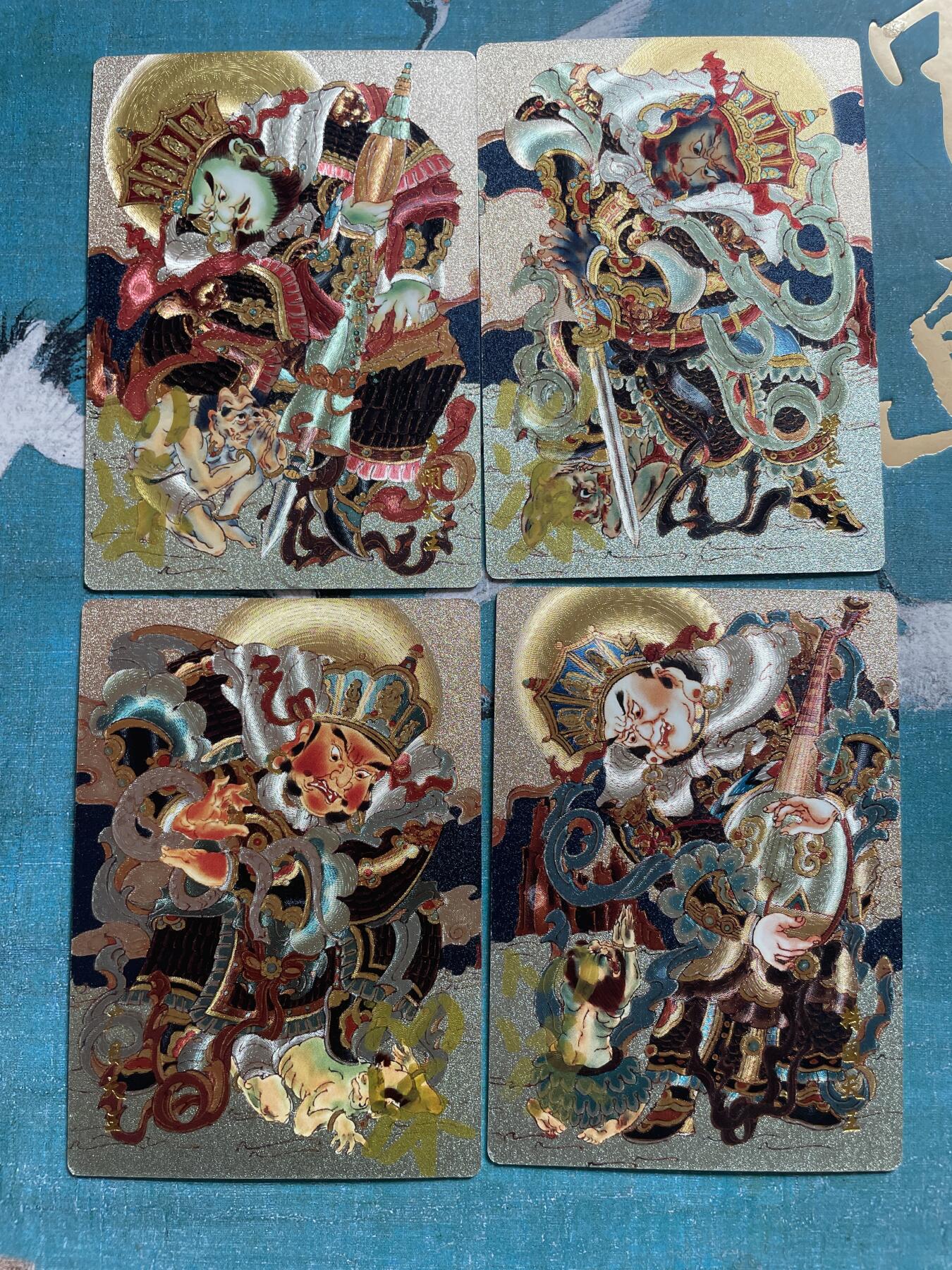 开心玩 卡牌 第九期 【亲签卡】心染四大天王亲签一套 4张 编号亲签