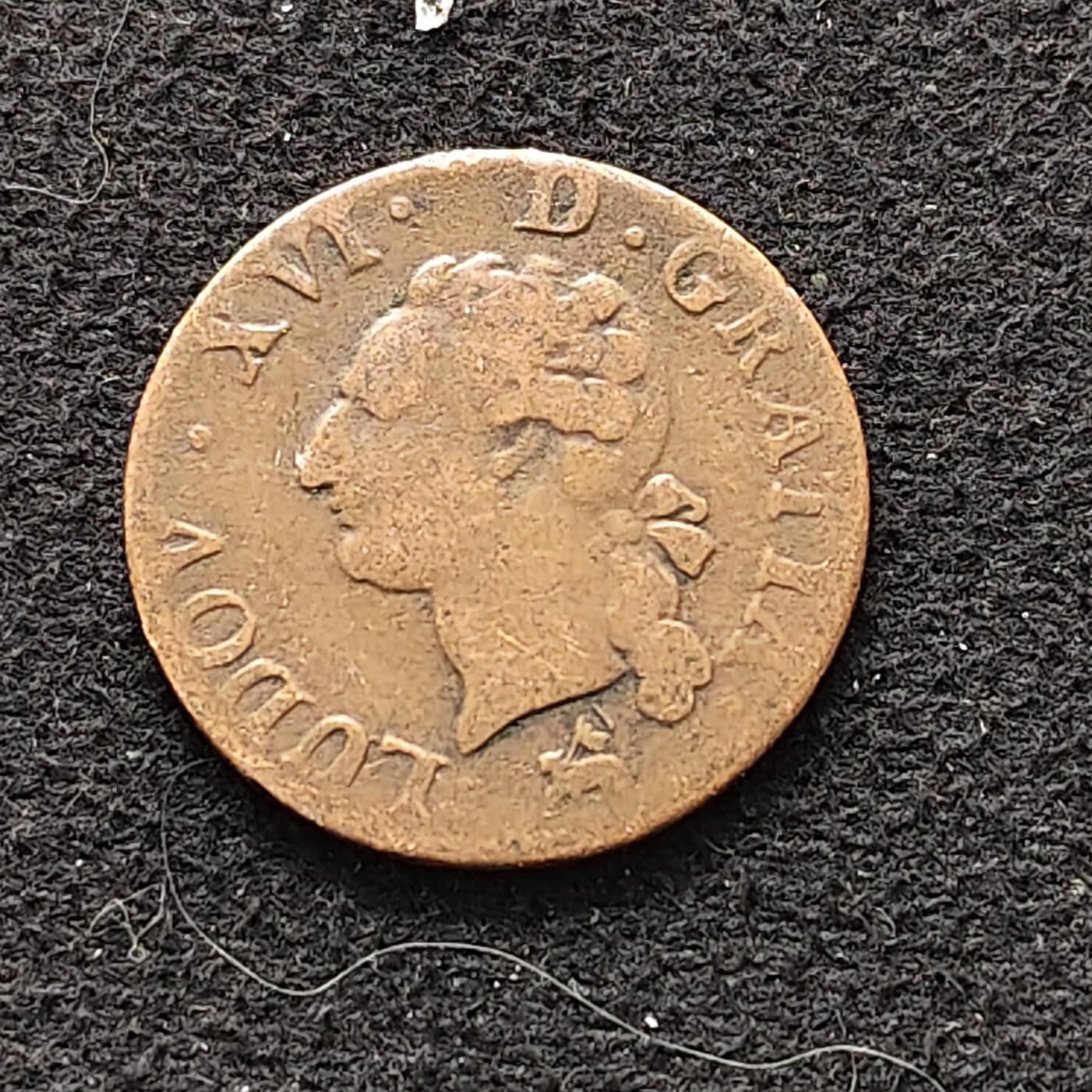 【全场包邮】纯粹捡漏拍490场（免费代拍第27场） 法国1788年路易十六1利阿德铜币