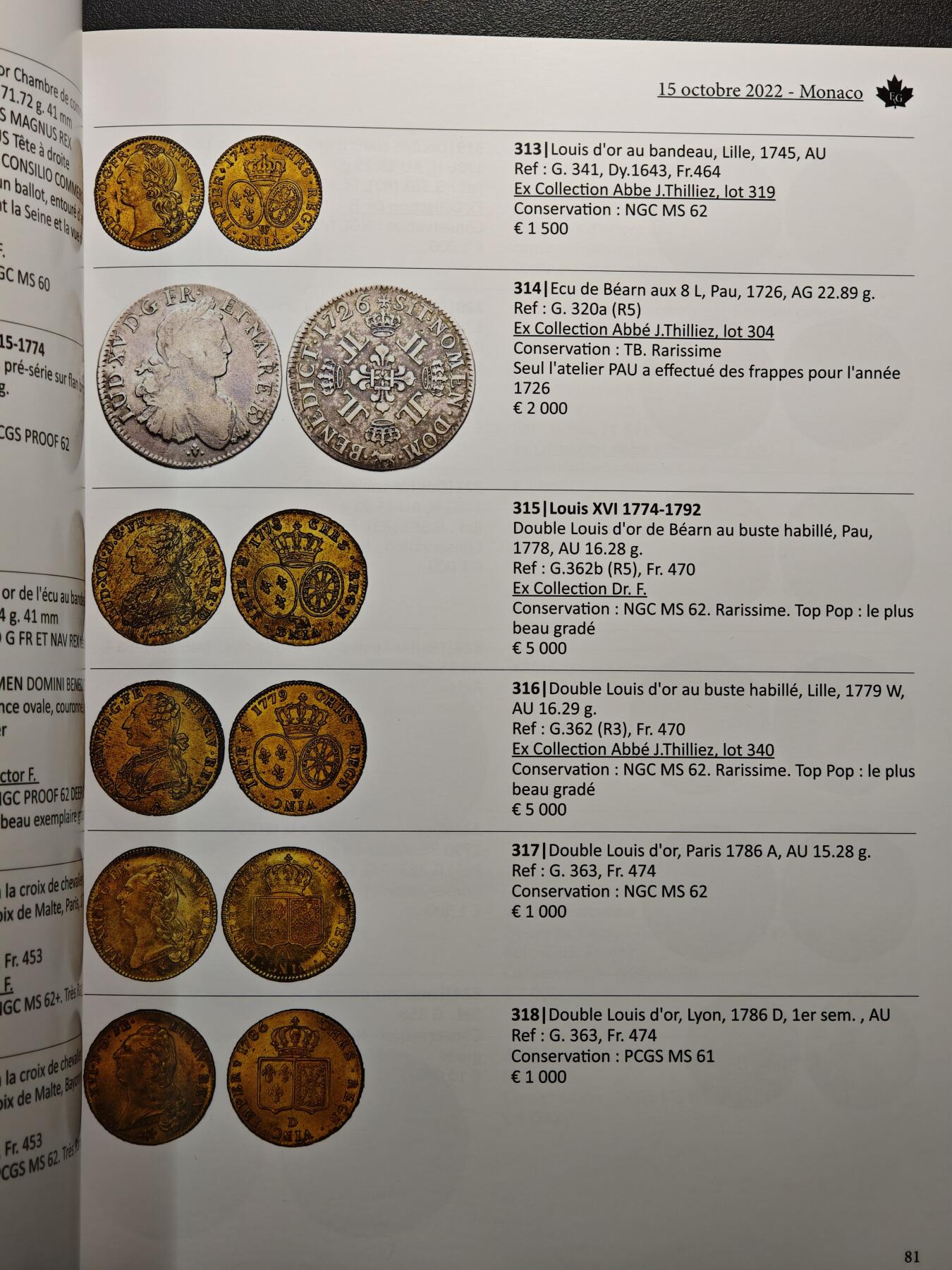 【德藏】世界币章拍卖第159期(元旦专场拍卖) 2022年 MONACO钱币拍卖会图录 全彩铜板纸印刷 全书约224页