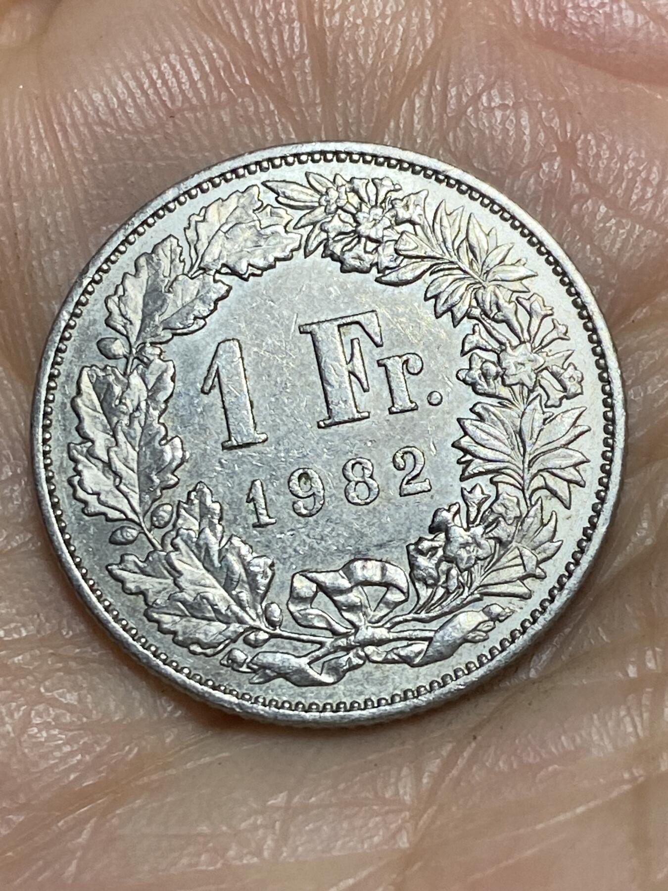 2026年第一场(总第一百七十场）外国好品散币场(免佣金) 少见好品–瑞士🇨🇭1982单年份1法郎(第四版，Medal–章型币)