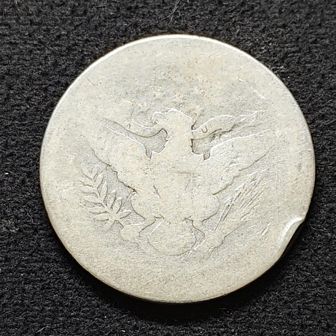 【全场包邮】纯粹捡漏拍491场（免费代拍第28场） 美国1910年巴伯半元（30.6毫米12.5克）银币