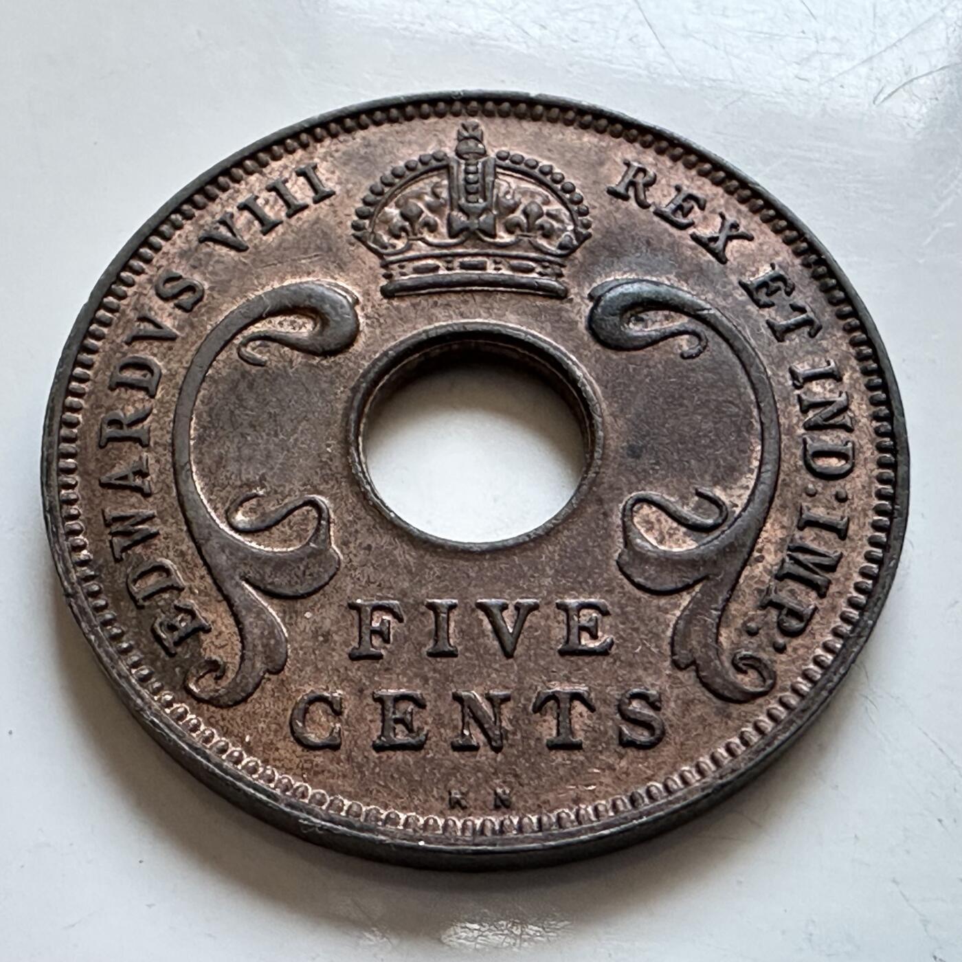 🌹外币初藏🌹🐯2025年第147场  每周二四六晚8️⃣点 接代拍 英属东非1936年爱八 KN版五分