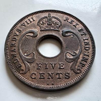 🌹外币初藏🌹🐯2025年第147场  每周二四六晚8️⃣点 接代拍 - 英属东非1936年爱八 KN版五分