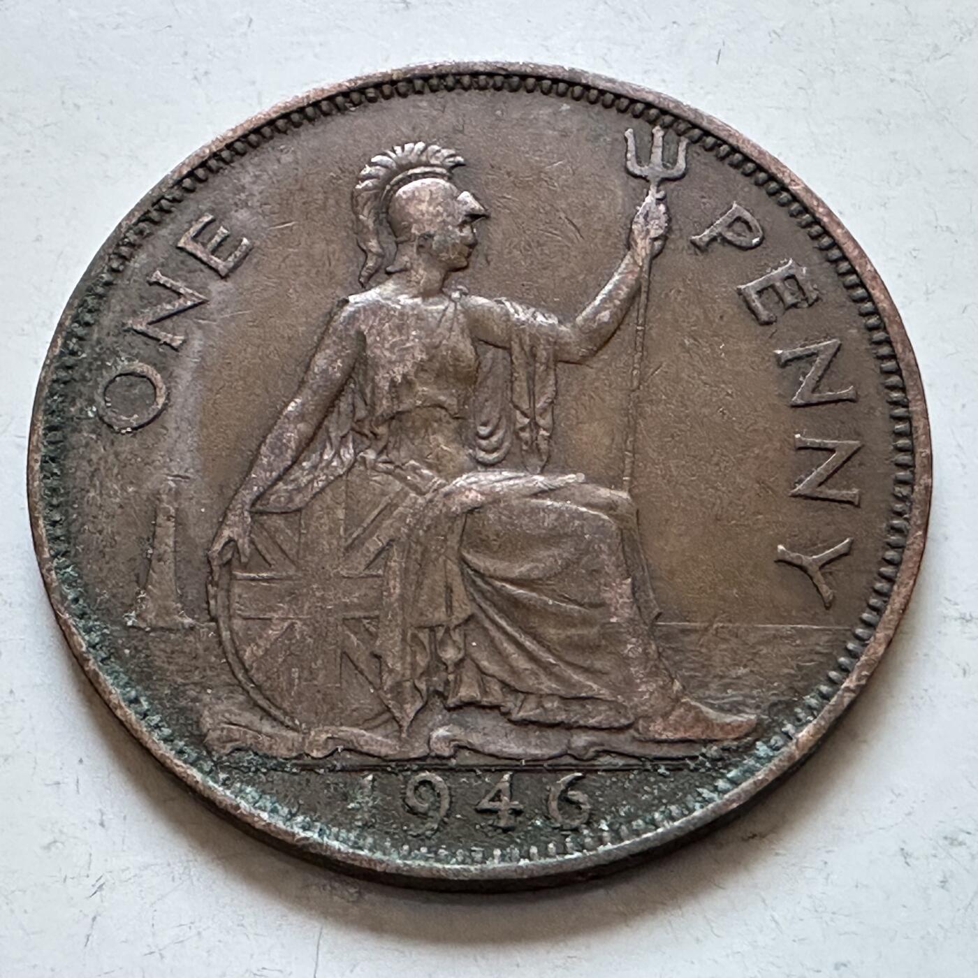 🌹外币初藏🌹🐯2025年第147场  每周二四六晚8️⃣点 接代拍 英国1946年一便士 