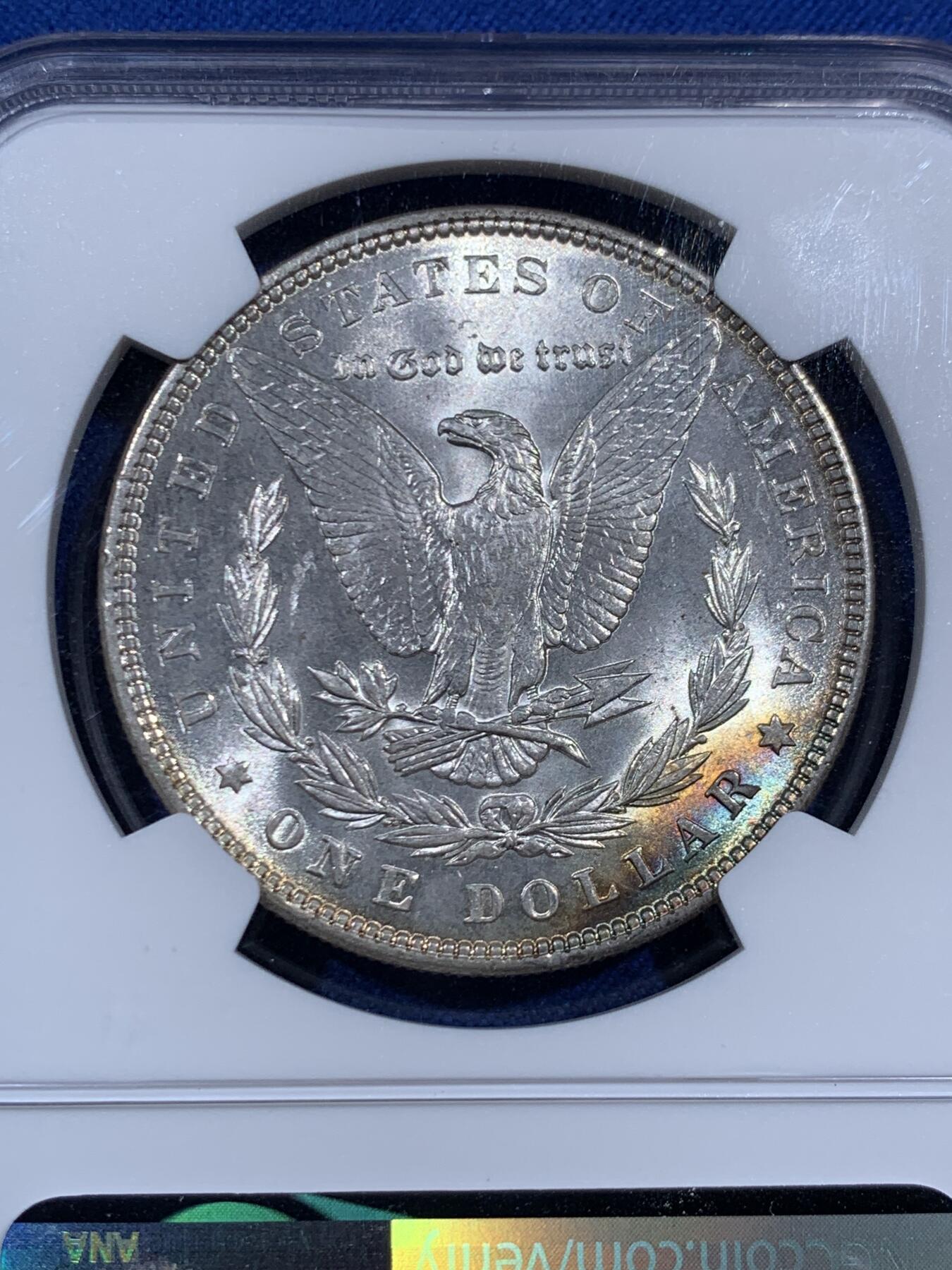 《竞宝斋》第452场 周日，周一 2场连拍 （全场包邮，欢迎送拍） NGC MS63 美国1888年摩根1圆银币 吉祥年份