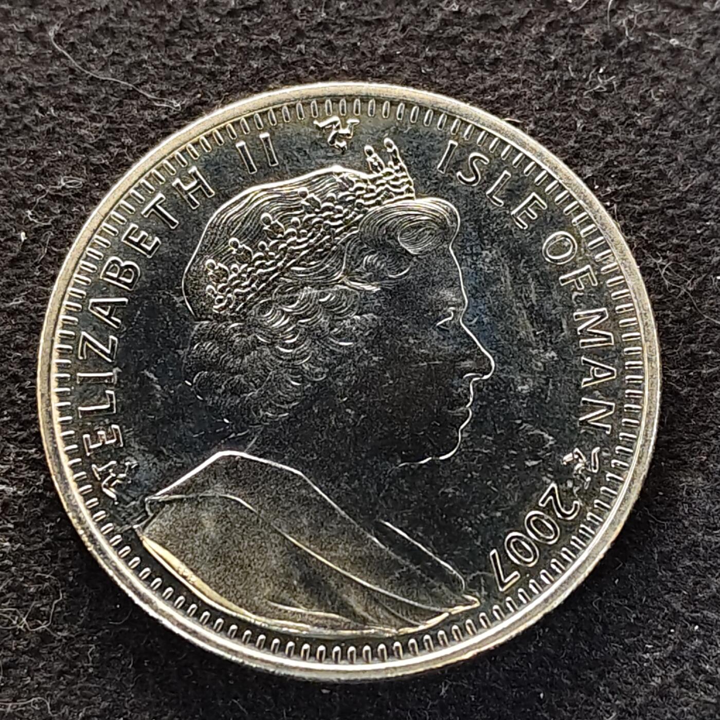 【全场包邮】纯粹捡漏拍490场（免费代拍第27场） 马恩岛2007年1克朗情人节天鹅克朗型纪念币