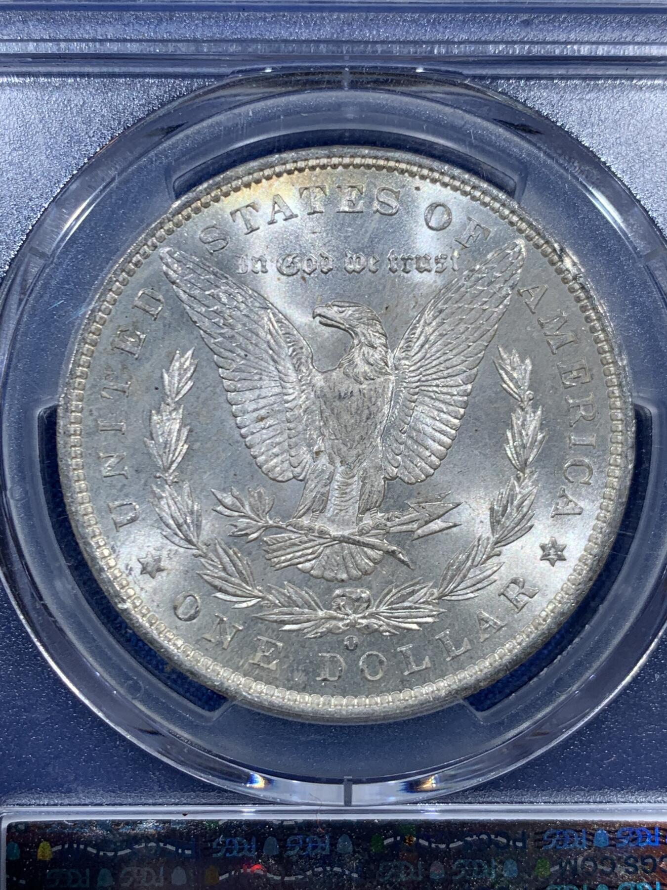 《竞宝斋》第452场 周日，周一 2场连拍 （全场包邮，欢迎送拍） PCGS MS65 美国1885O摩根一美元银币 霜感十分强烈的一枚