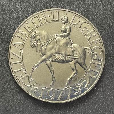 回流1228 - 38mm 英国1977年伊丽莎白二世女王登基25周年克朗型纪念币