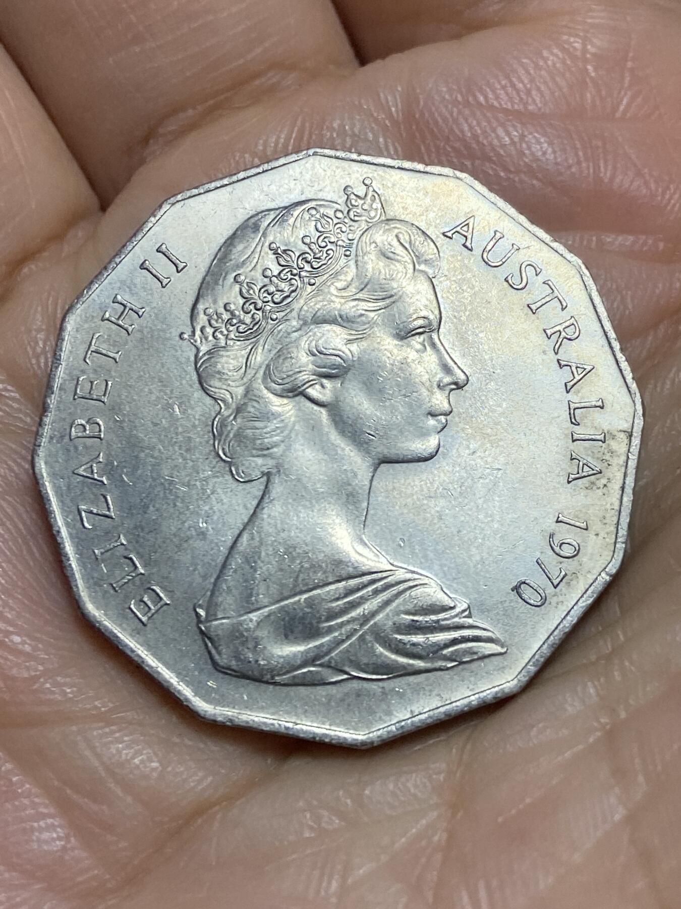 2026年第一场(总第一百七十场）外国好品散币场(免佣金) 澳大利亚🇦🇺1970年50分(詹姆斯·库克船长发现澳洲200周年纪念币)