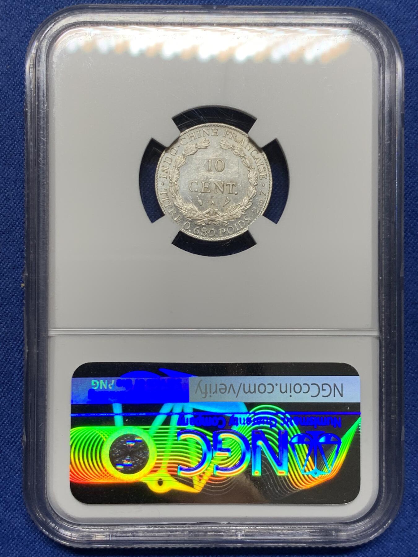 《竞宝斋》第452场 周日，周一 2场连拍 （全场包邮，欢迎送拍） NGC UNCD 法属印支1929年A版坐洋10分银币