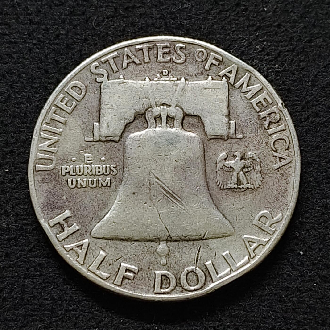 【全场包邮】纯粹捡漏拍491场（免费代拍第28场） 美国1953年富兰克林半元（30.6毫米12.5克）银币