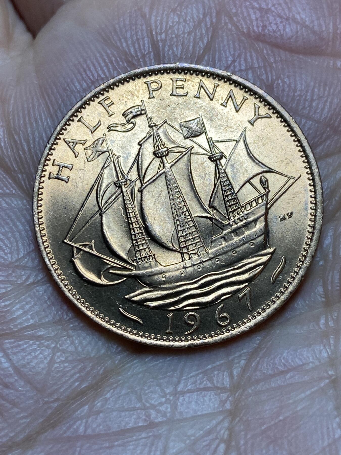 2026年第一场(总第一百七十场）外国好品散币场(免佣金) 原光好品–英国🇬🇧1967年半便士(伊丽莎白二世青年桂冠第二版，普制币关门年)