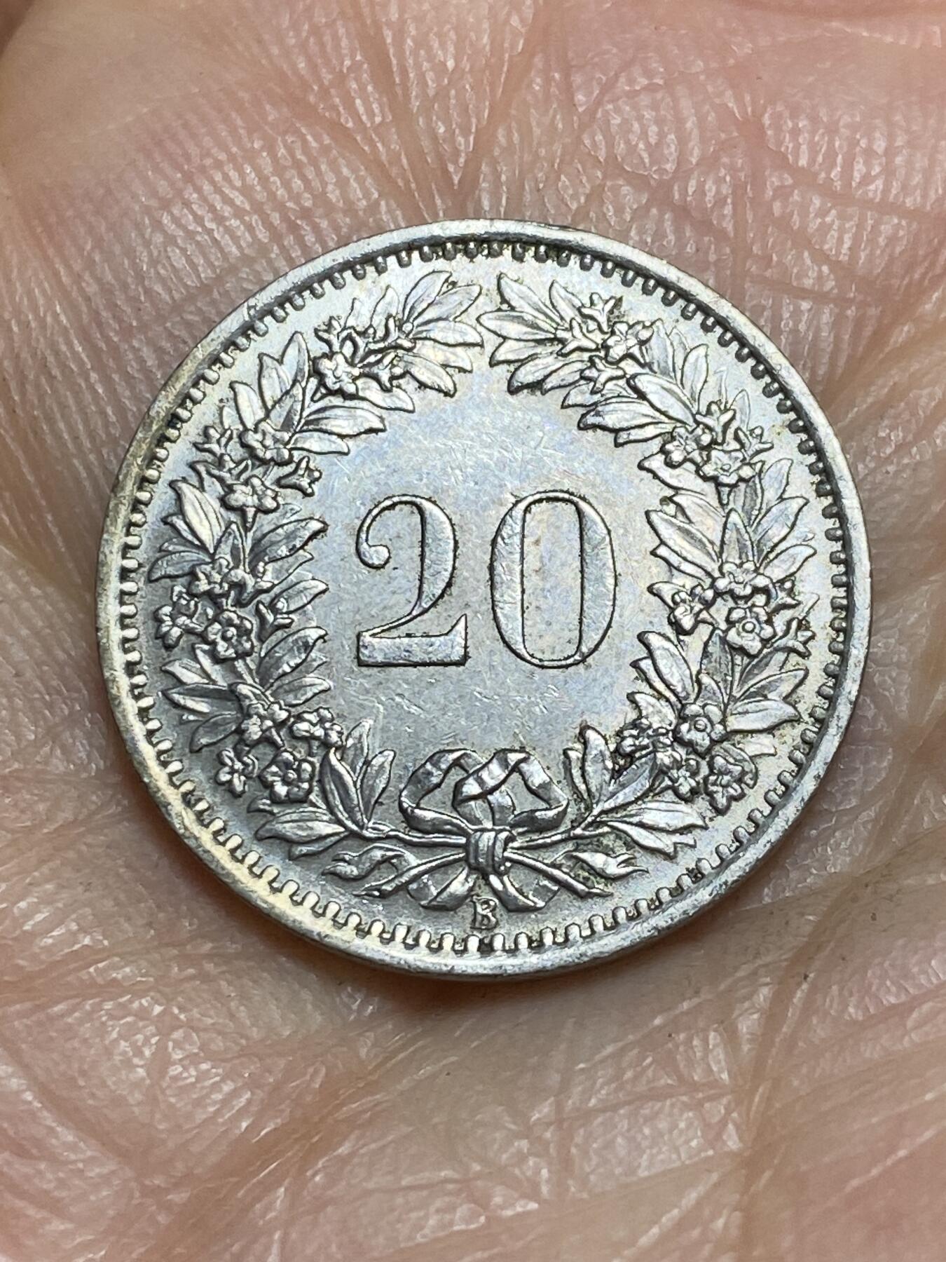 2026年第一场(总第一百七十场）外国好品散币场(免佣金) 瑞士🇨🇭1969年20拉彭(第三版，B标伯尔尼造)