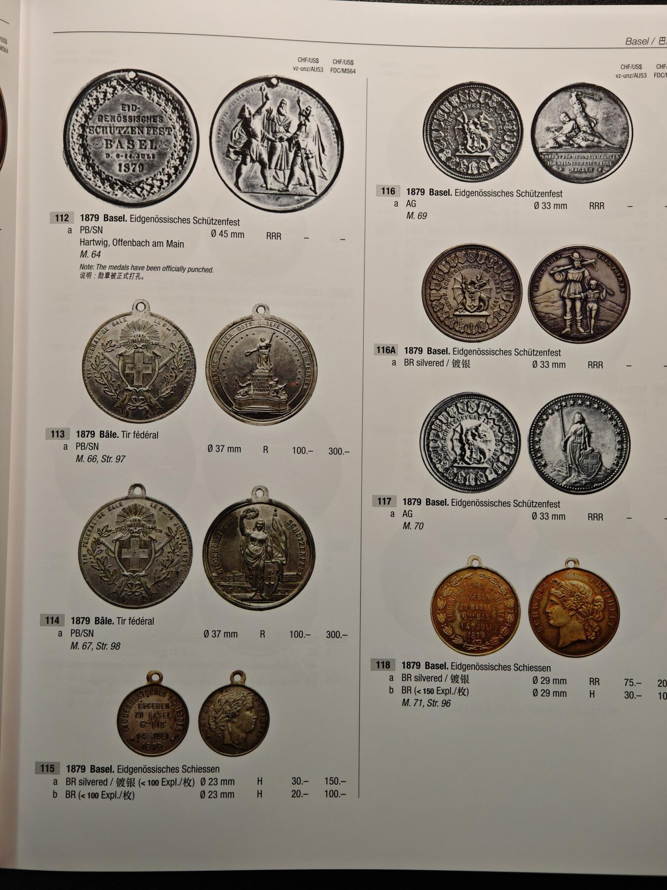 【德藏】世界币章拍卖第159期(元旦专场拍卖) 全新未拆封 第三版 瑞士射击节币章目录 中文版 超大开本 硬壳精装 全彩铜版纸印刷 全书约632页