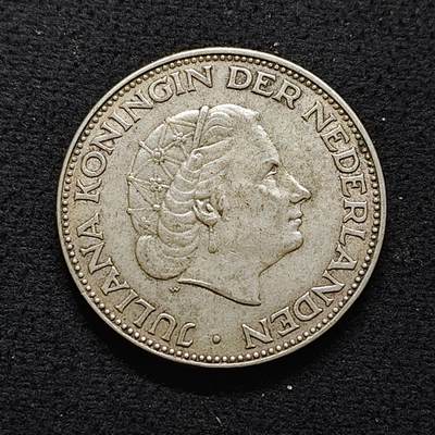 【全场包邮】纯粹捡漏拍491场（免费代拍第28场） - 荷兰1959年朱莉安娜女王2.5盾（33毫米15克）银币