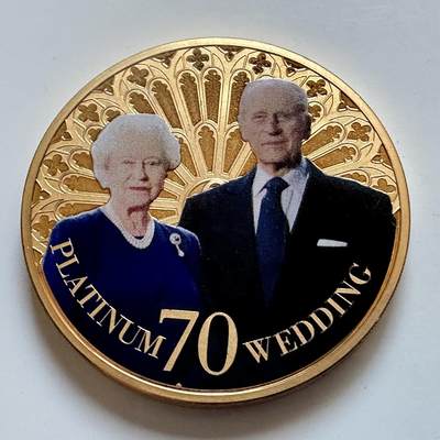 🌹外币初藏🌹🐯2025年第147场  每周二四六晚8️⃣点 接代拍 - 根西岛2017年女王铂金婚50便士克朗型纪念币