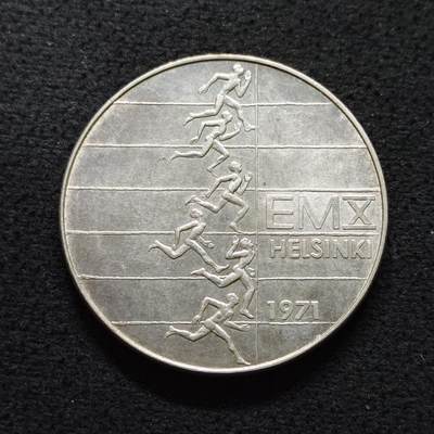 【全场包邮】纯粹捡漏拍491场（免费代拍第28场） - 芬兰1971年10马克欧洲田径锦标赛（35毫米24.2克）纪念银币