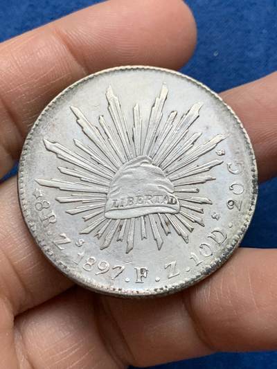 《竞宝斋》第452场 周日，周一 2场连拍 （全场包邮，欢迎送拍） - 墨西哥1897 ZS FZ版 8R鹰洋银币