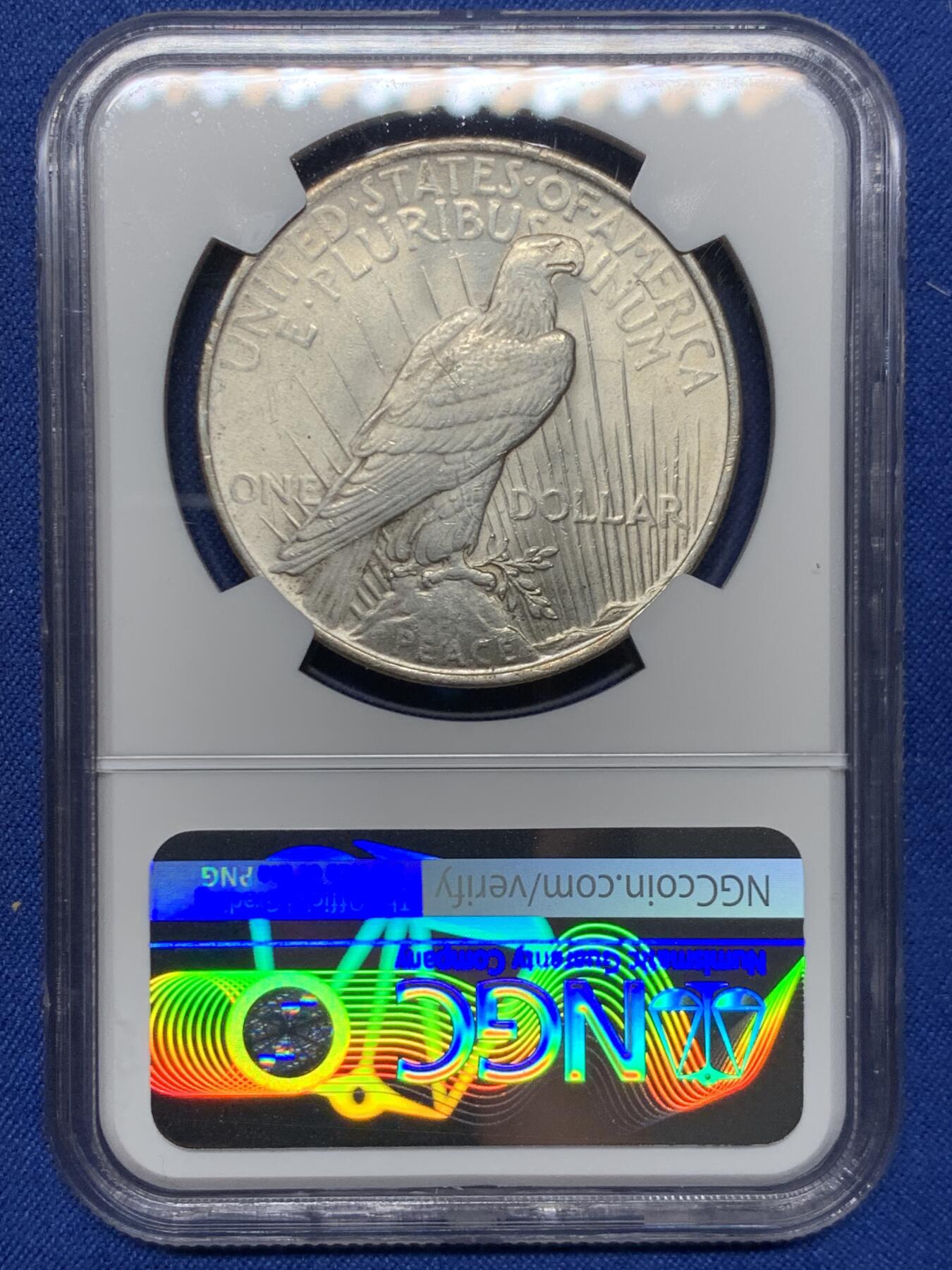 《竞宝斋》第452场 周日，周一 2场连拍 （全场包邮，欢迎送拍） NGC UNCD 美国1922年和平1美元大银币