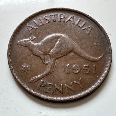 🌹外币初藏🌹🐯2025年第147场  每周二四六晚8️⃣点 接代拍 - 澳大利亚1951年一便士