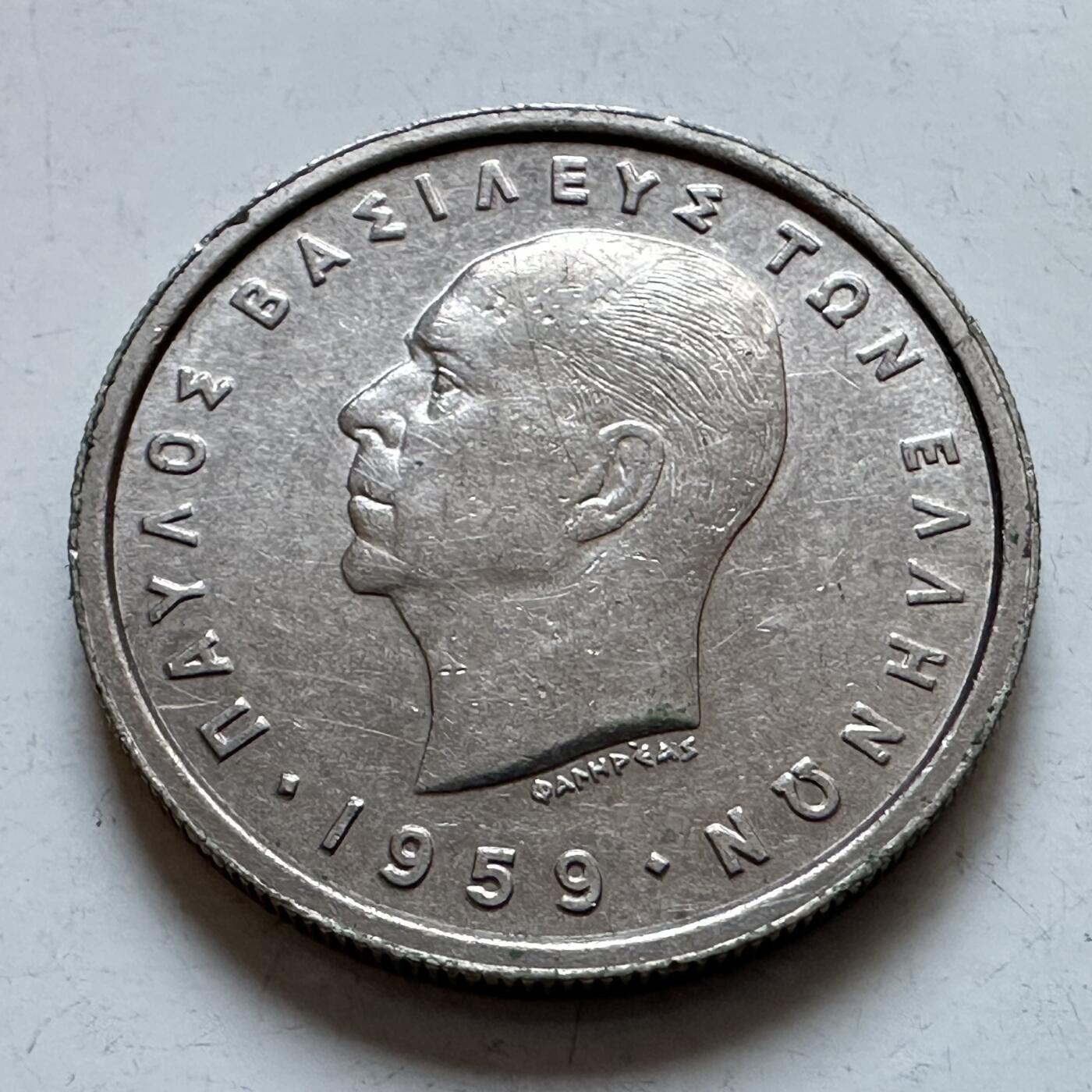 🌹外币初藏🌹🐯2025年第147场  每周二四六晚8️⃣点 接代拍 希腊1959年2德拉克马