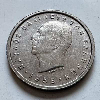 🌹外币初藏🌹🐯2025年第147场  每周二四六晚8️⃣点 接代拍 - 希腊1959年2德拉克马