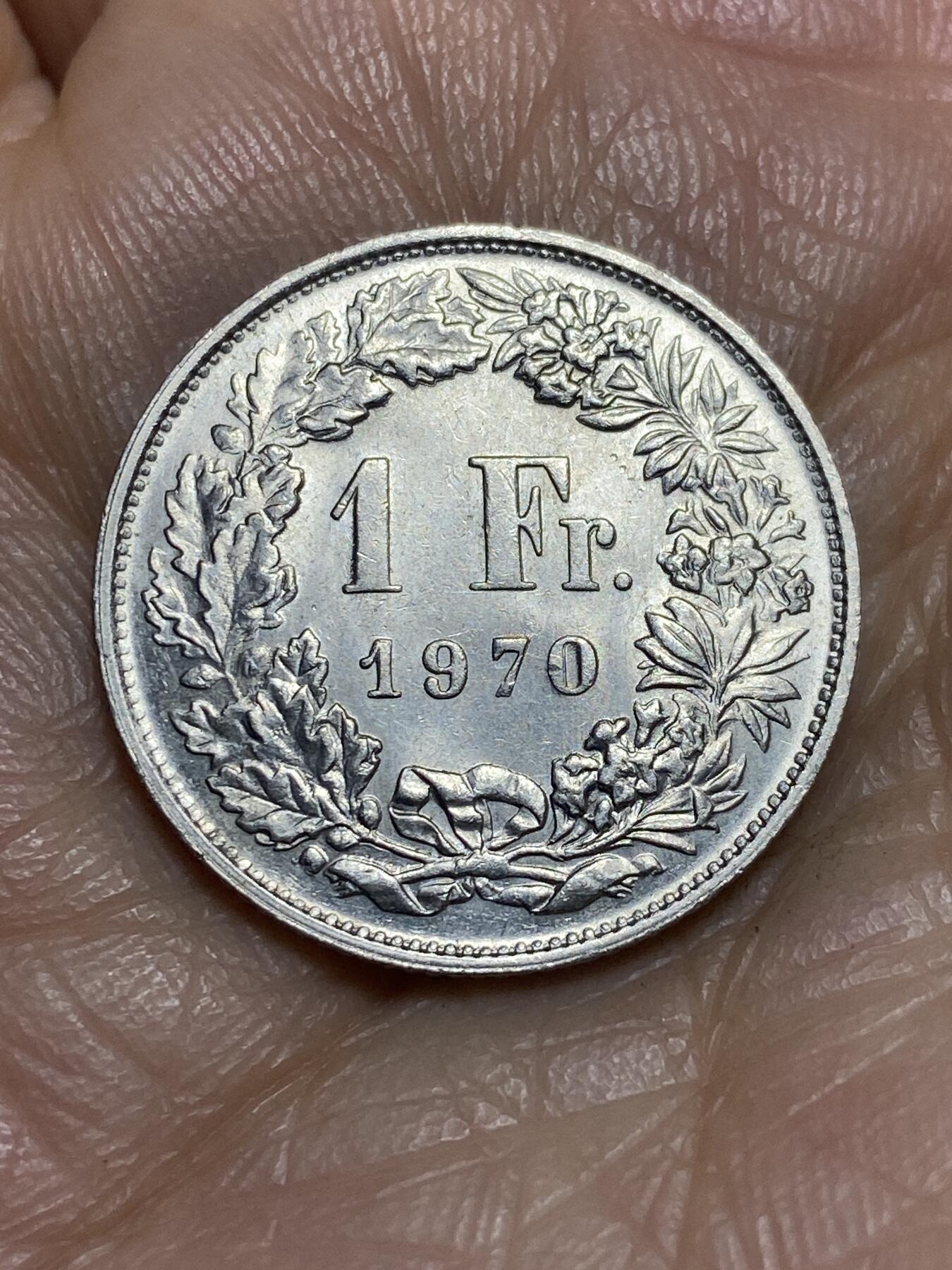 2026年第一场(总第一百七十场）外国好品散币场(免佣金) 原光好品–瑞士🇨🇭1970年1法郎(第二版，无标版)