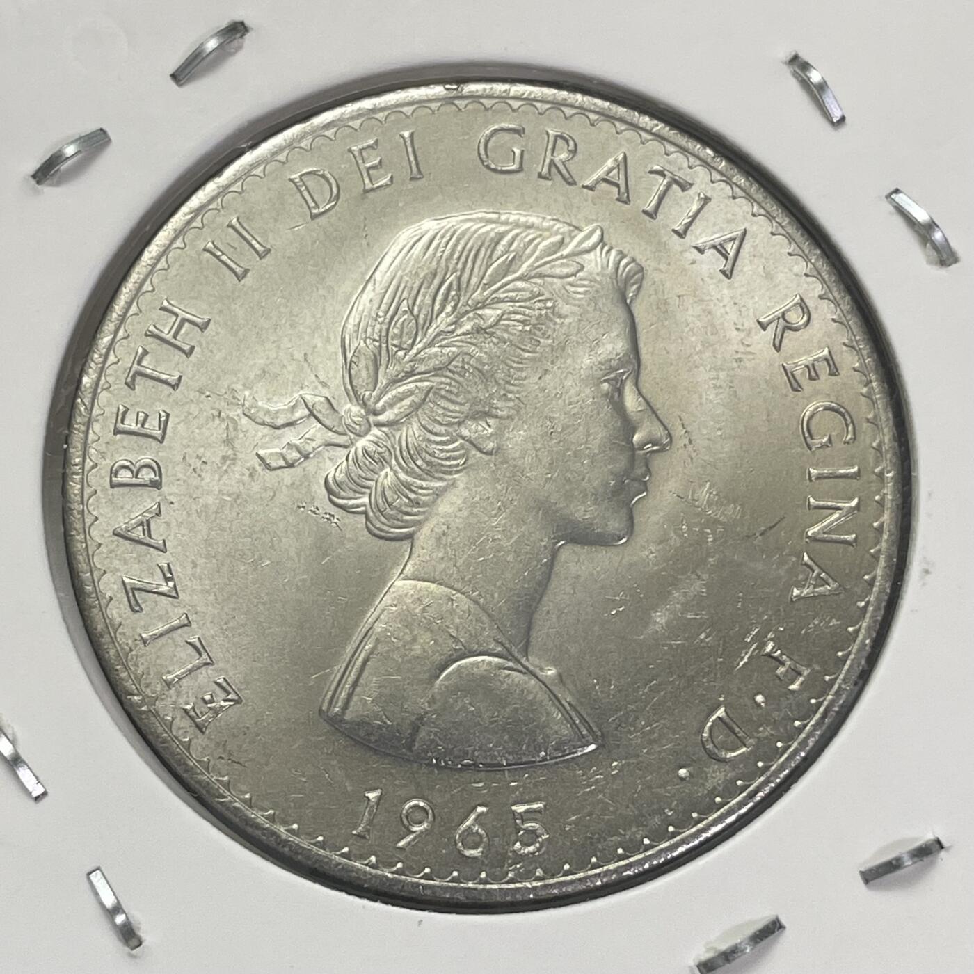 回流1228 38mm 英国1965年丘吉尔1克郎镍币