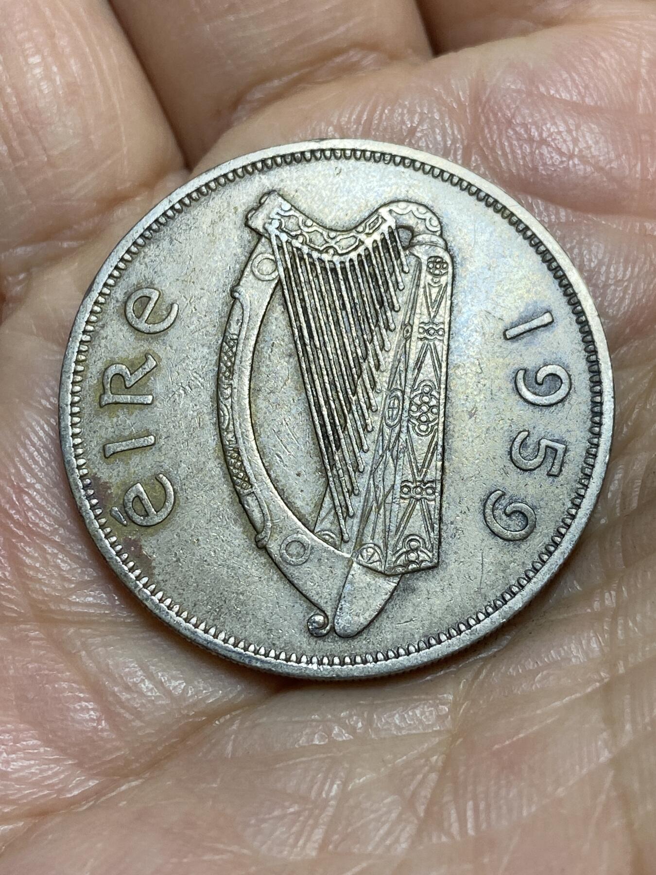 2026年第一场(总第一百七十场）外国好品散币场(免佣金) 爱尔兰🇮🇪1959年1/2克朗(等值2先令6便士，共和国时期第一套第二版)