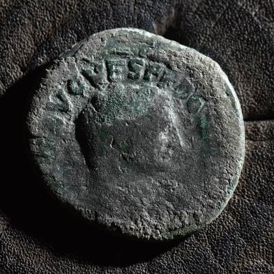 【良泉】第45期【直播场】1月15日晚19.30点开拍！ 208组，西方古代钱币、丝路古珠杂项专场 - 【古罗马】没查到...【提图斯或图密善】打制，追思韦帕芗的阿斯铜币，9.46克