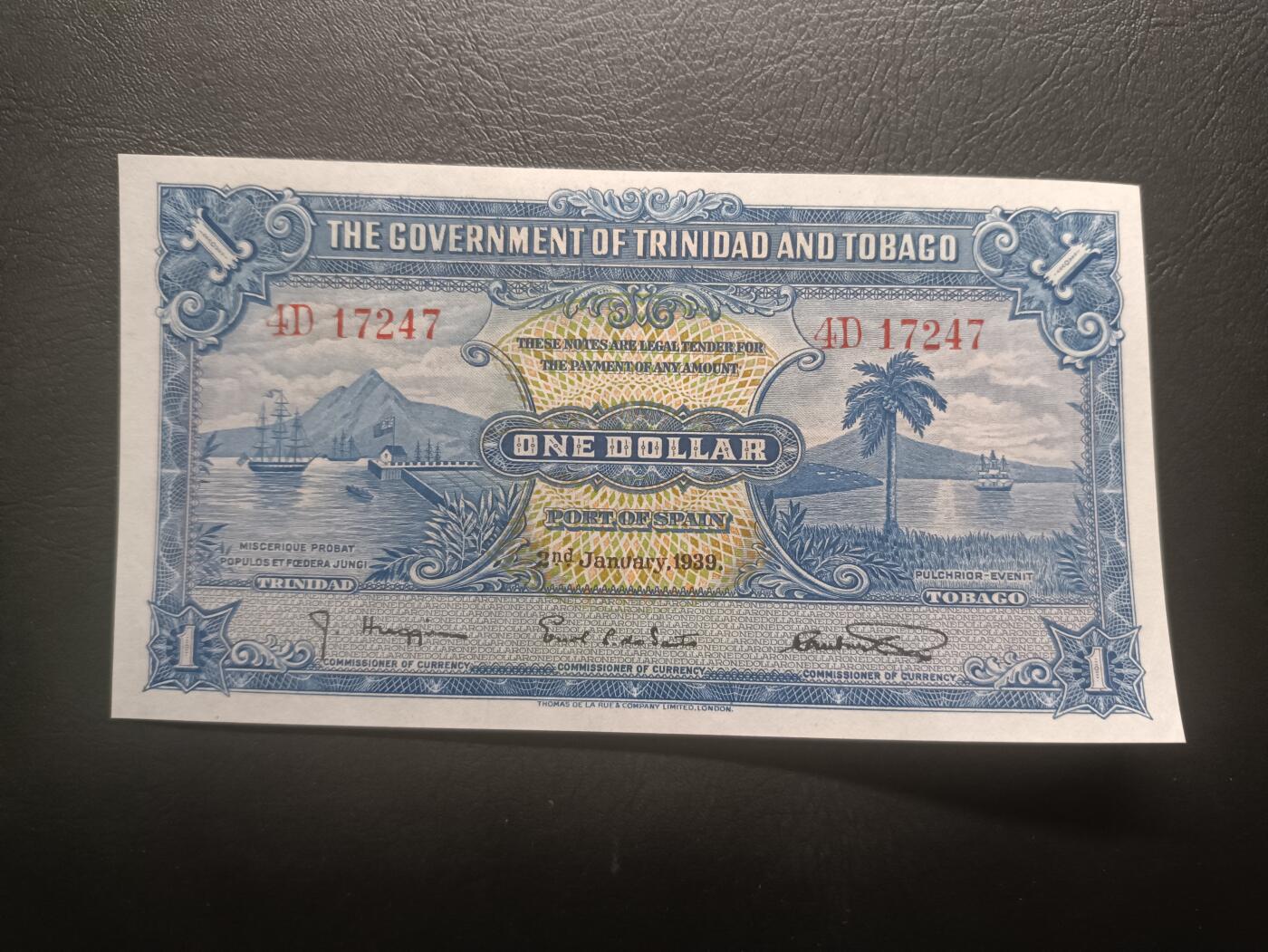 2026首期，总第211期 英属特立尼达和多巴哥1939年1元UNC，殖民地开拓的历史和总督府徽章