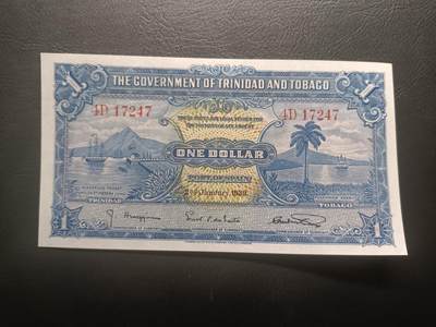 2026首期，总第211期 - 英属特立尼达和多巴哥1939年1元UNC，殖民地开拓的历史和总督府徽章