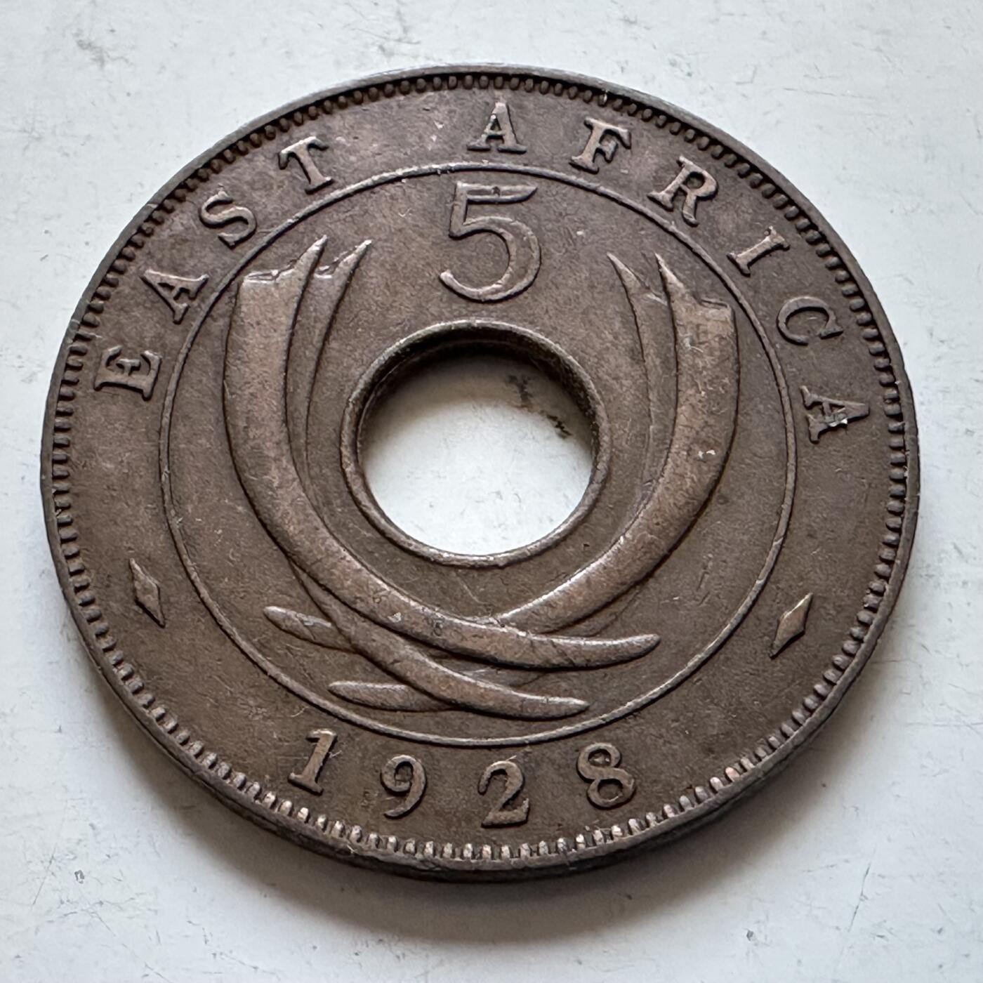 🌹外币初藏🌹🐯2025年第147场  每周二四六晚8️⃣点 接代拍 英属东非1928年五分