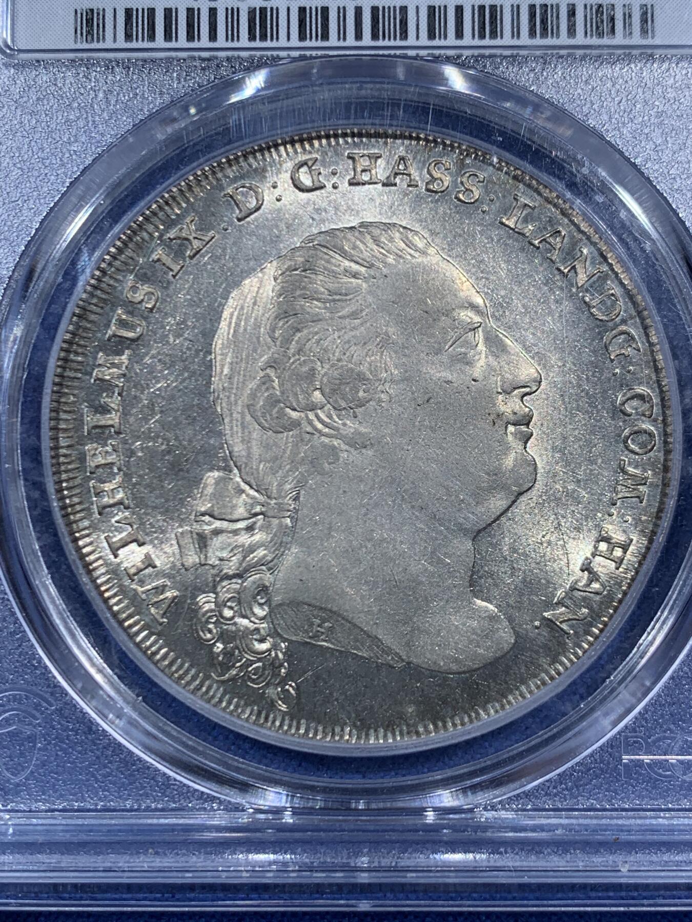 《竞宝斋》第452场 周日，周一 2场连拍 （全场包邮，欢迎送拍） 冠军分 PCGS MS64 德国 1789  黑森-卡塞尔 泰勒大银币 PL底板 丝滑感受 这个状态已无所求