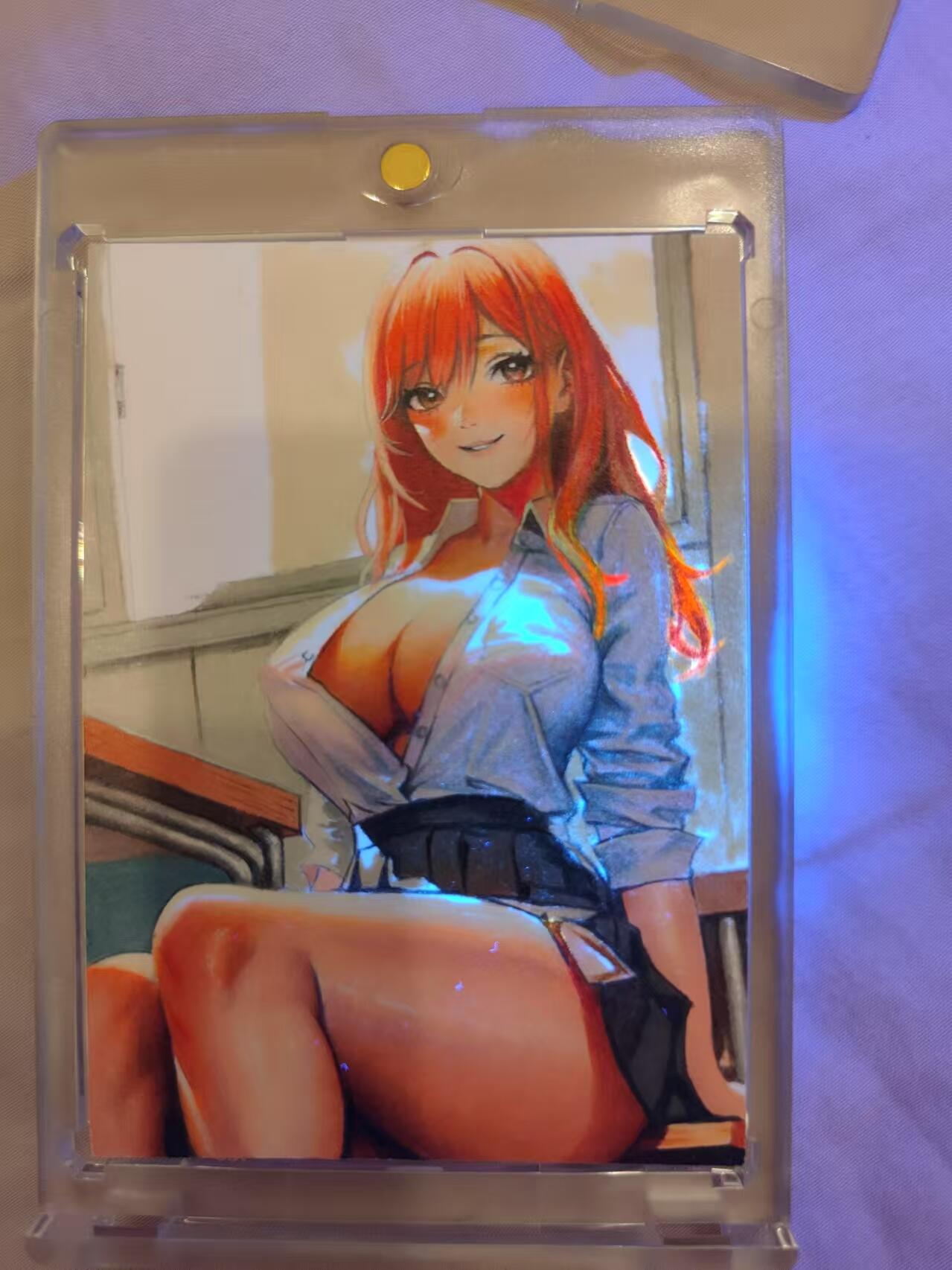 寸草不生拍卖 第十七期  手绘卡  画师午阳，hit画师（图二紫光灯效果）