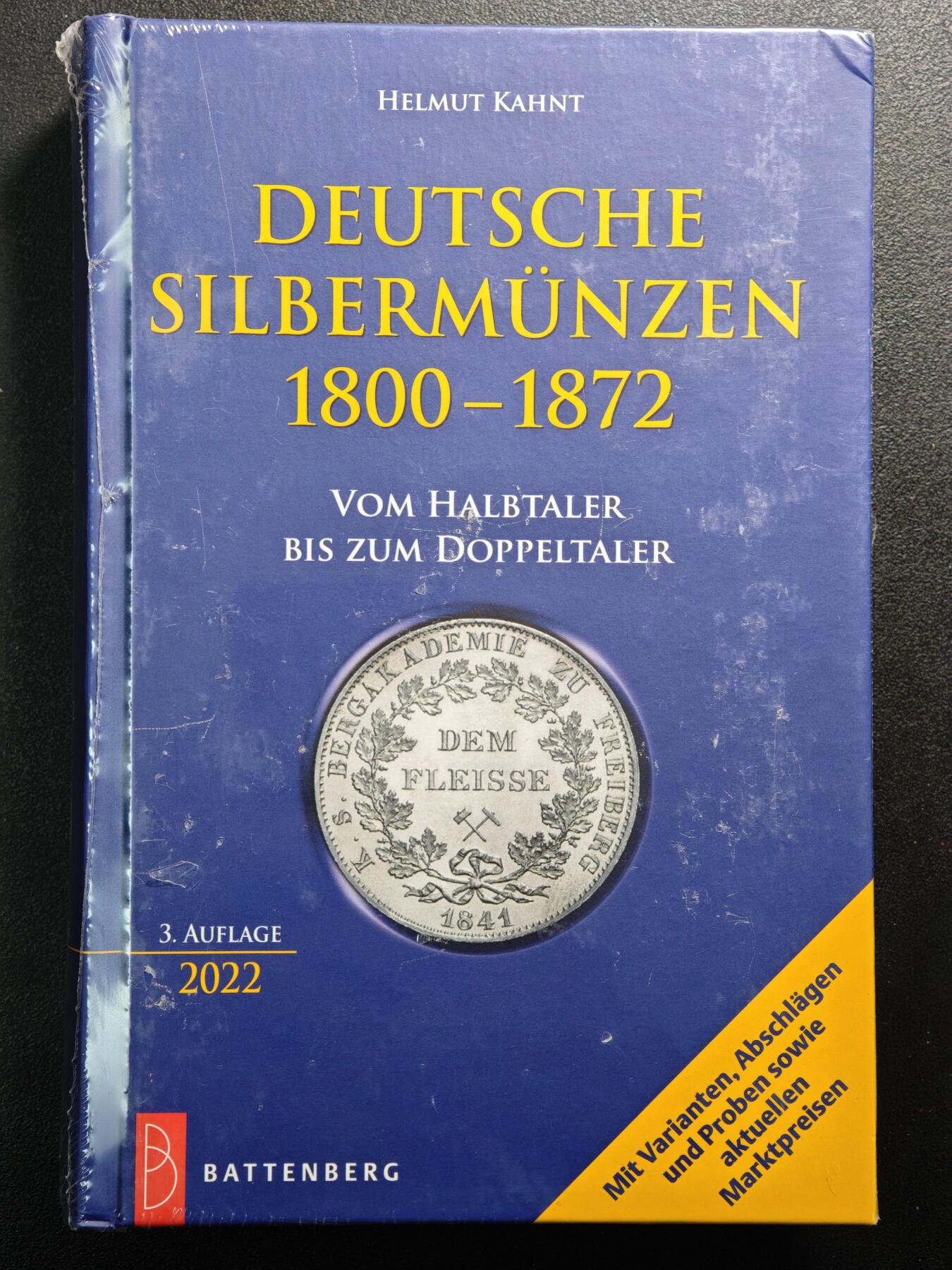 【德藏】世界币章拍卖第159期(元旦专场拍卖) 全新未拆封 1800-1872年德国银币目录 从半泰勒到2泰勒 铜版纸印刷 全书约706页