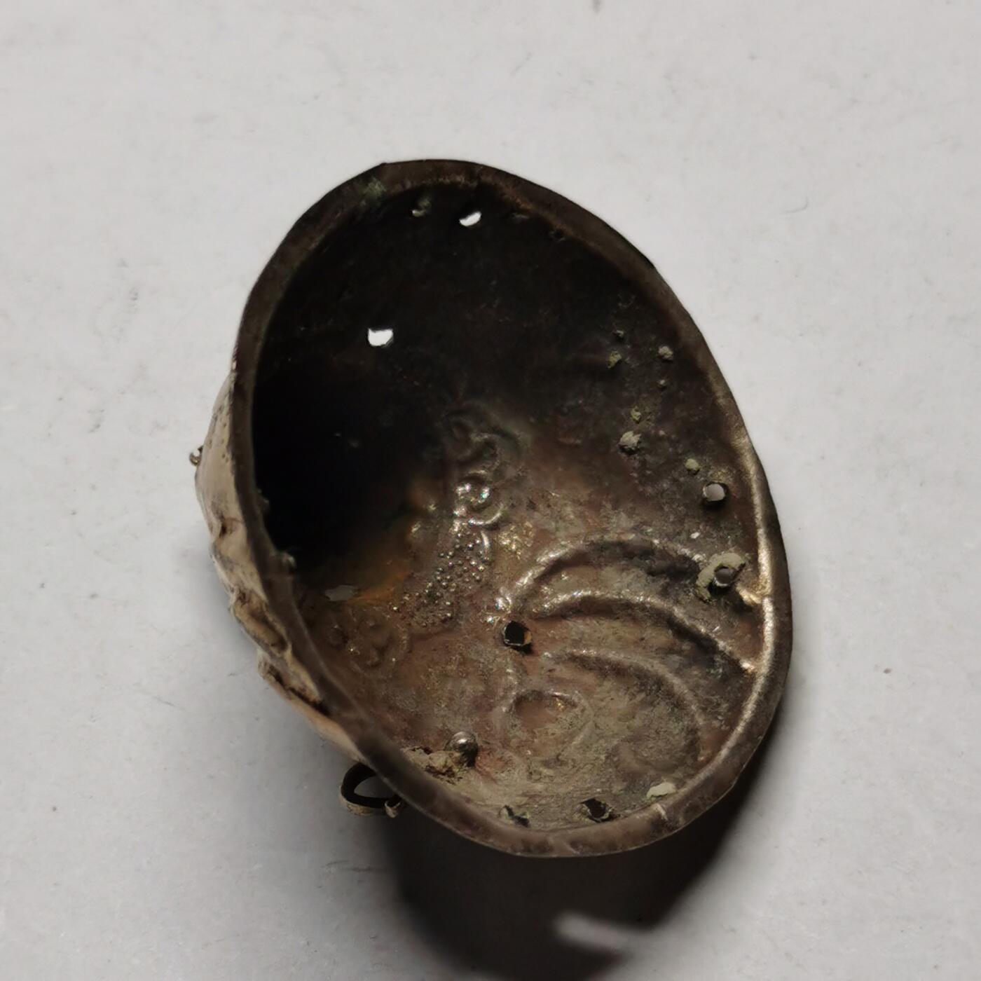 杂件专场91期 清代老银鎏金大号阿福