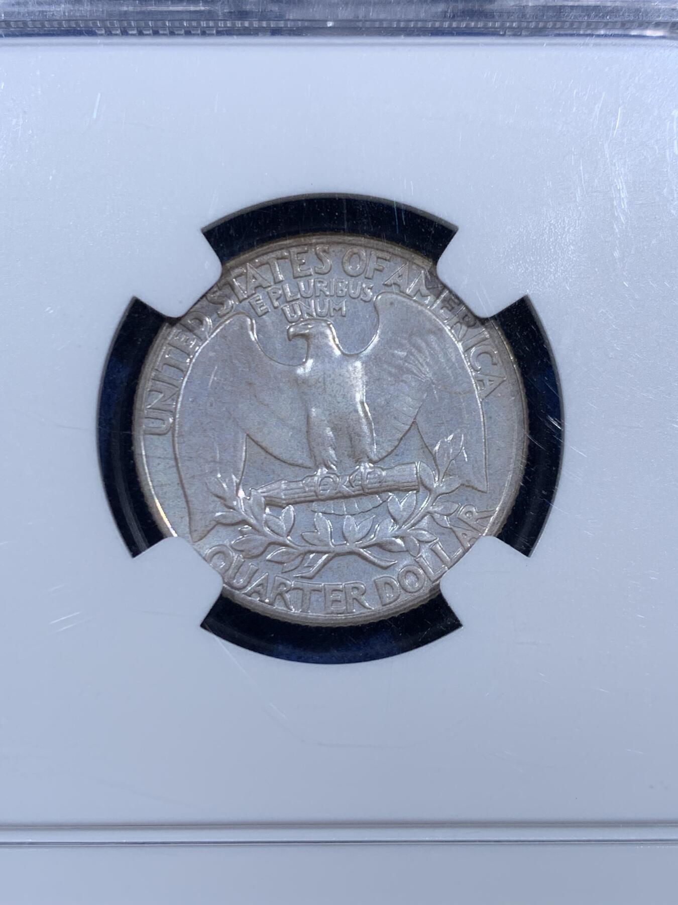 《竞宝斋》第452场 周日，周一 2场连拍 （全场包邮，欢迎送拍） NGC PF66 美国1961年华盛顿25美分银币 精致版本少见 900银 高分 （同年猪湾事件）