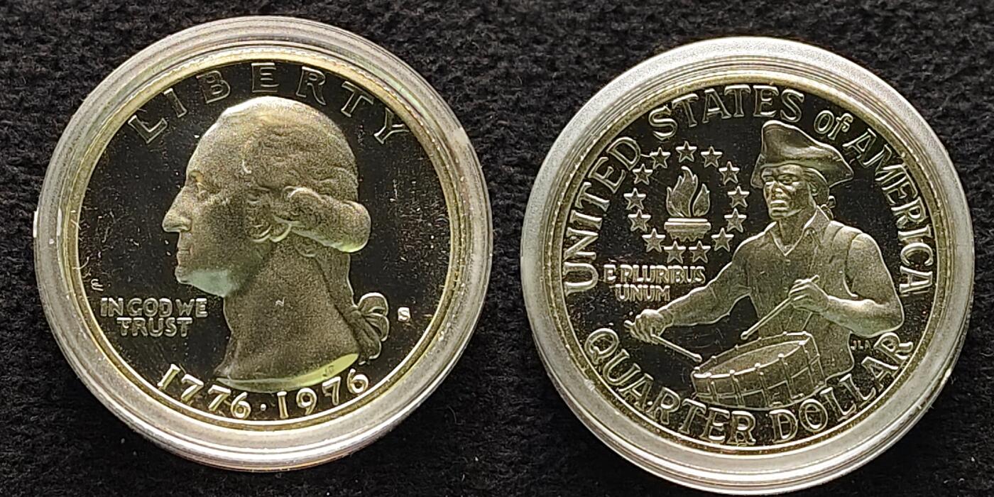 【全场包邮】纯粹捡漏拍491场（免费代拍第28场） 美国1976年独立200周年3枚全银精制纪念套币-盒证全（共计39.55克）