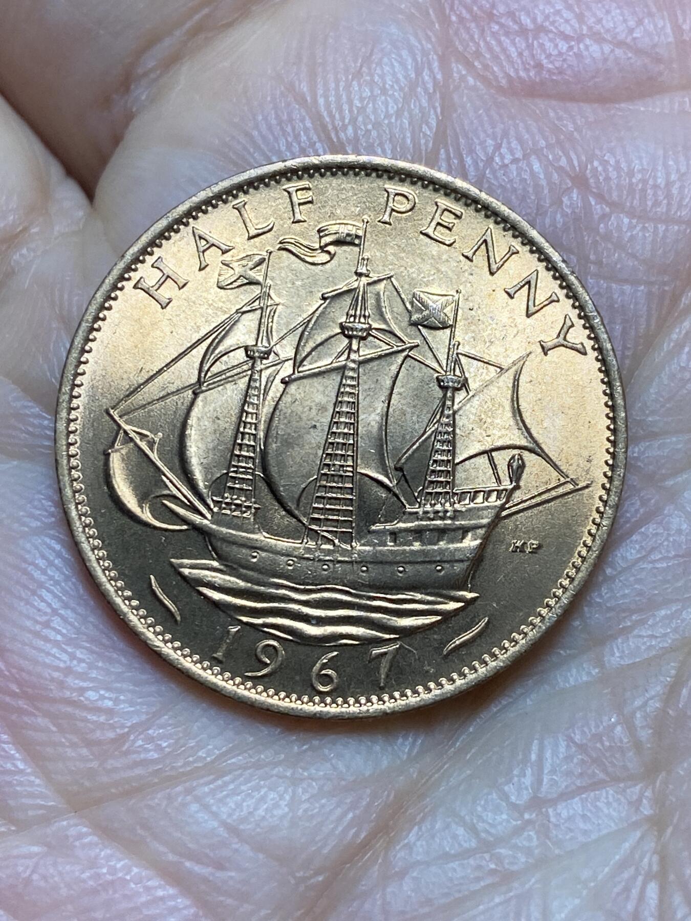 2026年第一场(总第一百七十场）外国好品散币场(免佣金) 原光好品–英国🇬🇧1967年半便士(伊丽莎白二世青年桂冠第二版，普制币关门年)