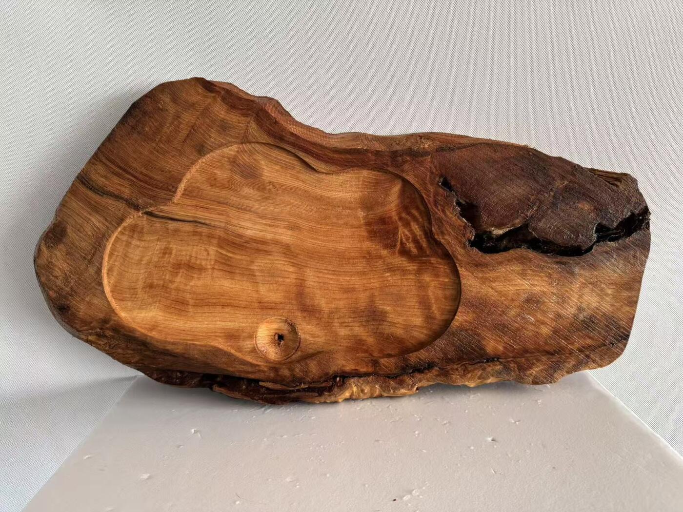 零元拍：1227-3香杉木老根榴茶盘，尺寸约：560/290/180/厚35MM，满花满瘤，药香满鼻，无漆无蜡