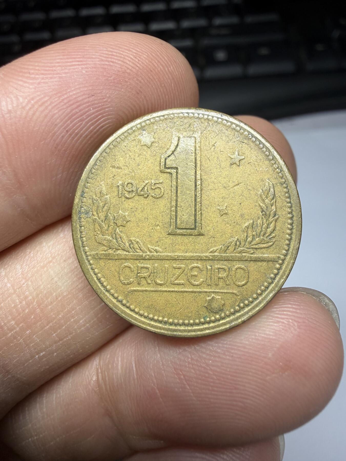 2025年集古藏今外币拍卖第十一期-第5场—（总第295拍），可以寄存60天，满160元包邮。 1945年巴西1克鲁塞罗