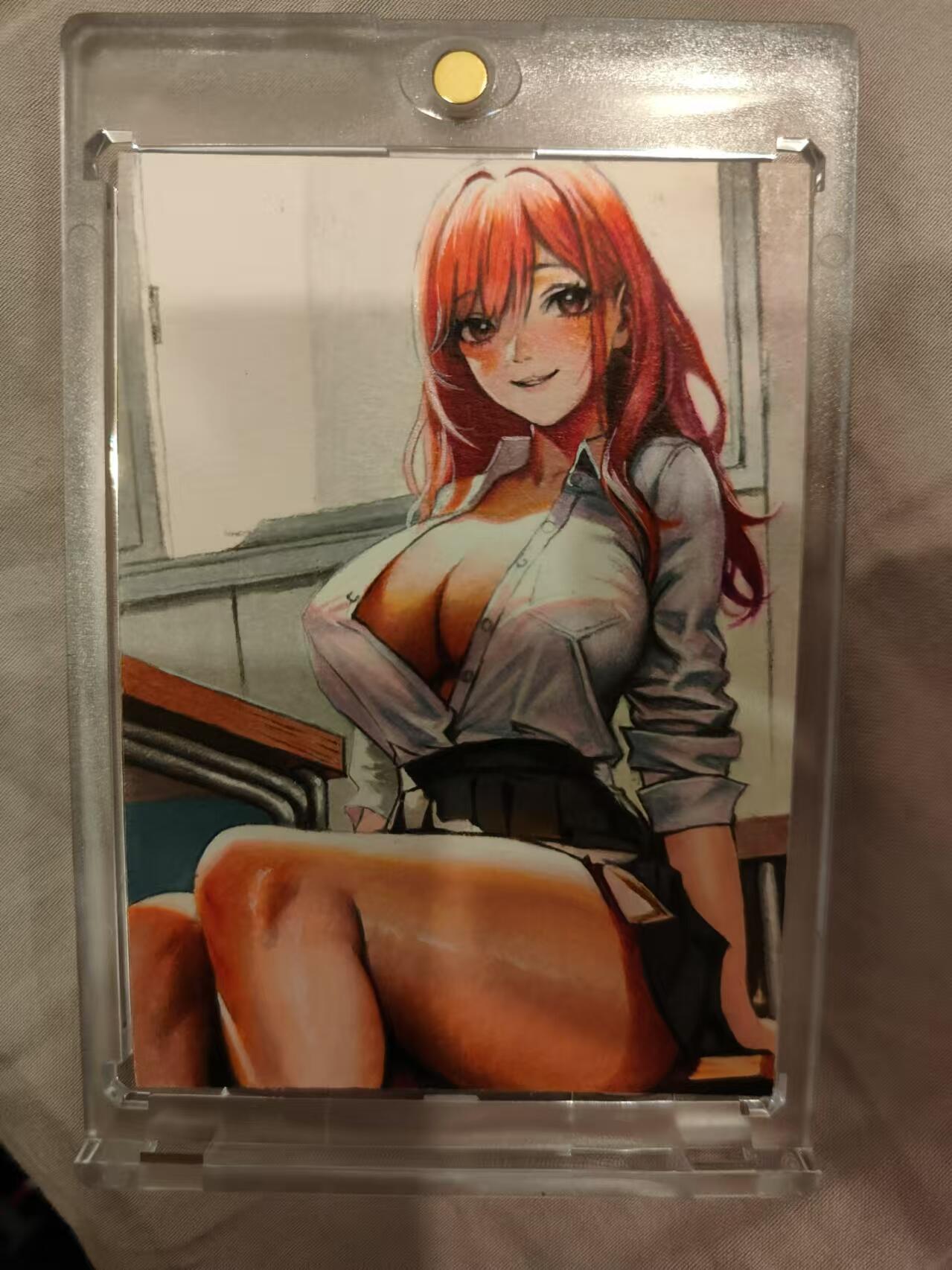 寸草不生拍卖 第十七期  手绘卡  画师午阳，hit画师（图二紫光灯效果）