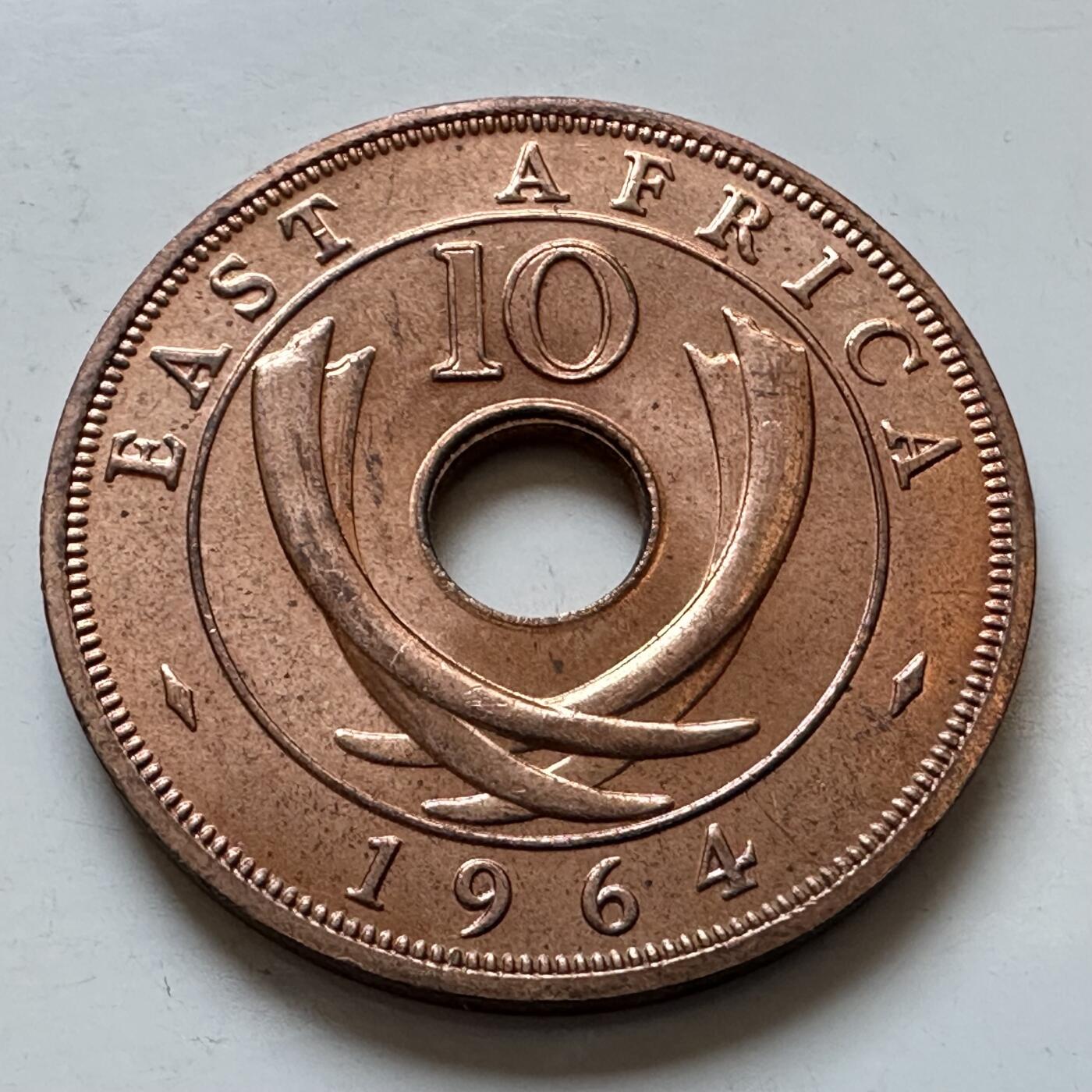 🌹外币初藏🌹🐯2025年第147场  每周二四六晚8️⃣点 接代拍 英属东非1964年10分