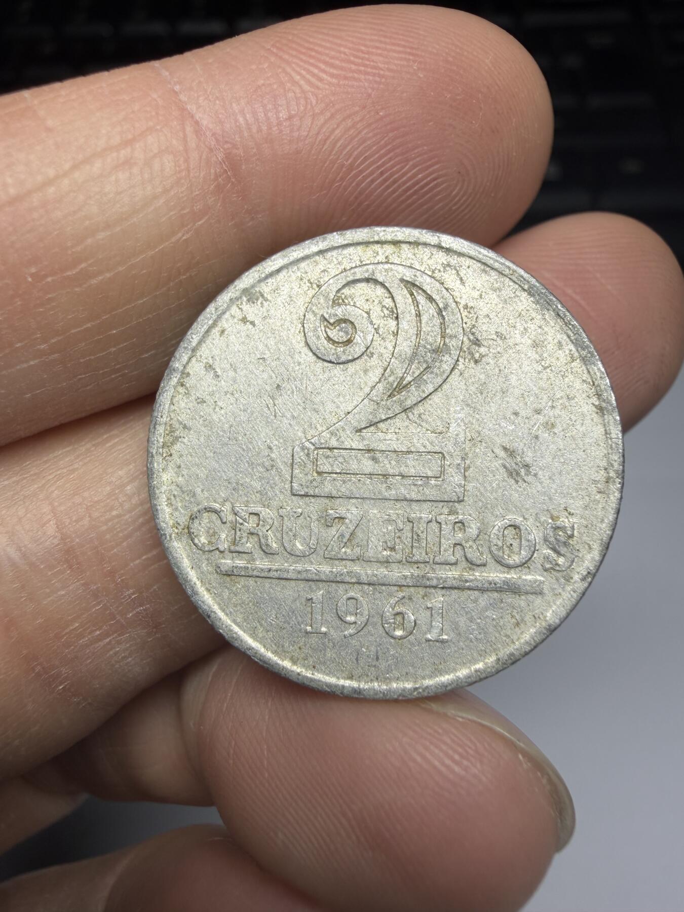 2025年集古藏今外币拍卖第十一期-第5场—（总第295拍），可以寄存60天，满160元包邮。 1961年巴西2克鲁塞罗