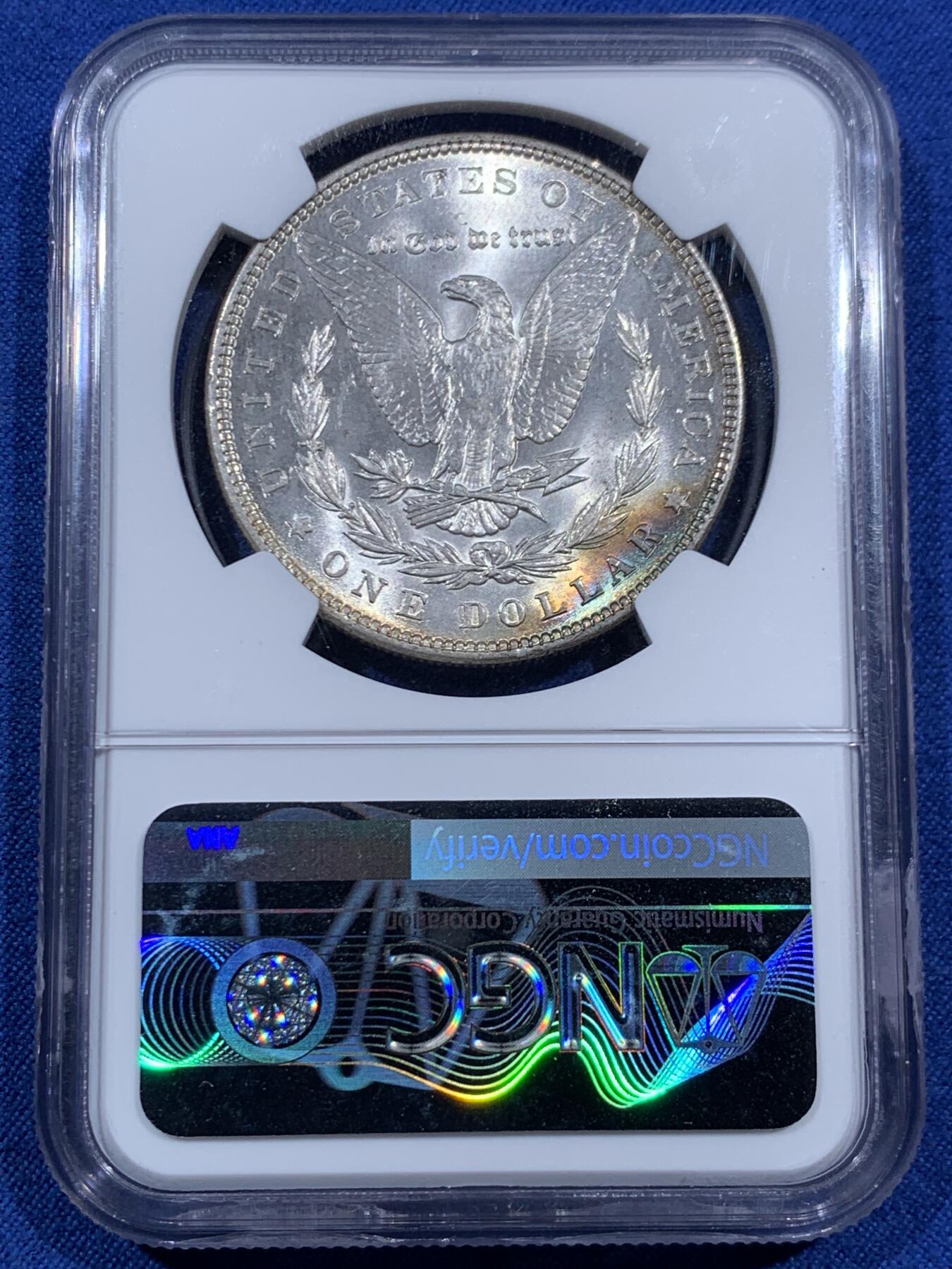 《竞宝斋》第452场 周日，周一 2场连拍 （全场包邮，欢迎送拍） NGC MS63 美国1888年摩根1圆银币 吉祥年份